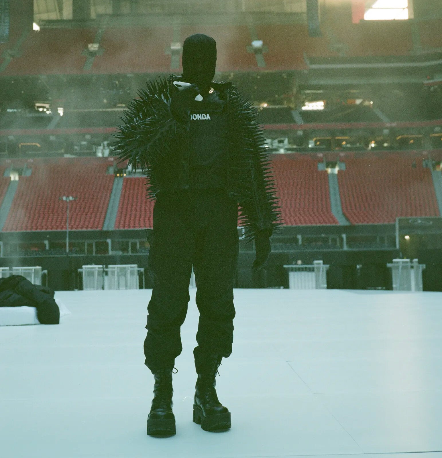 kanye west wearing warcore clothes